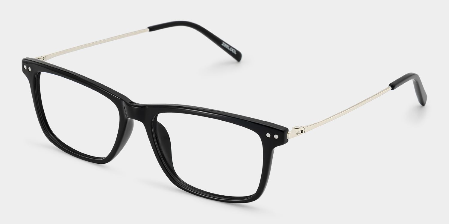 Eleanor Men's Black Rectangular Eyeglasses in TR90 for Men | ZEELOOL CANADA3