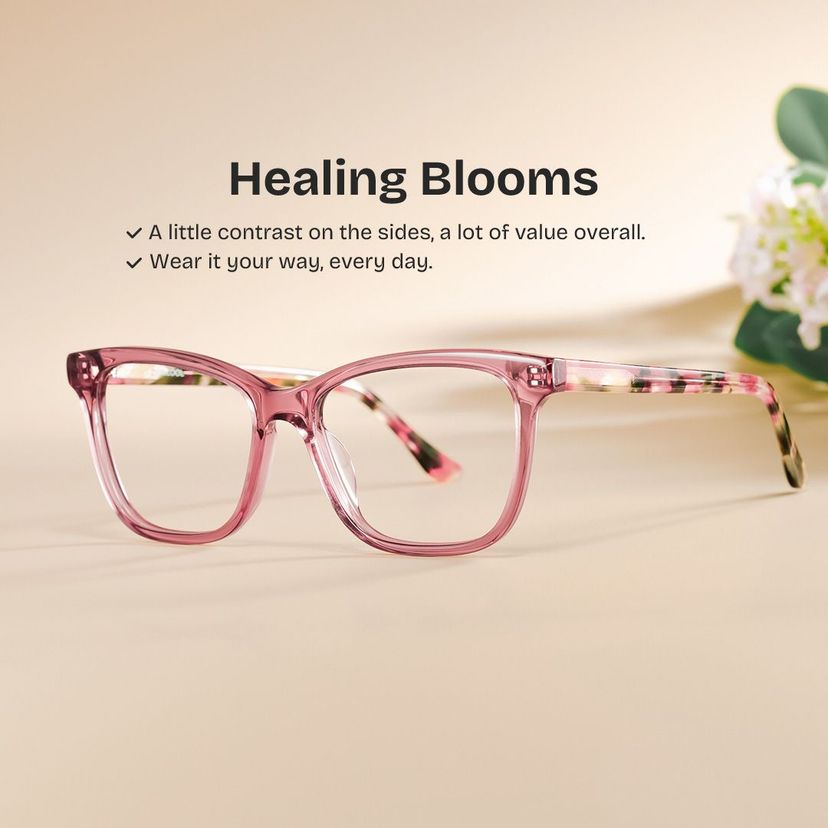 Faith Pink Rectangle Glasses