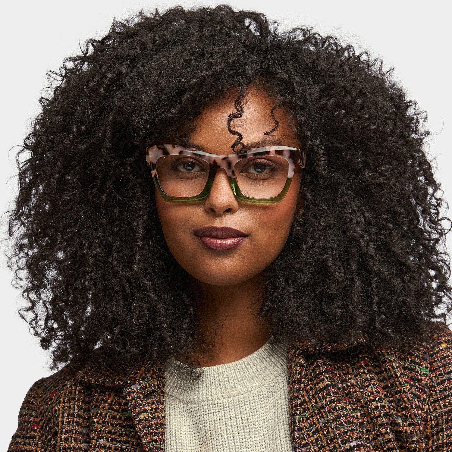 Benitez Square Two-Tone Frame & Prescription Eyeglasses0