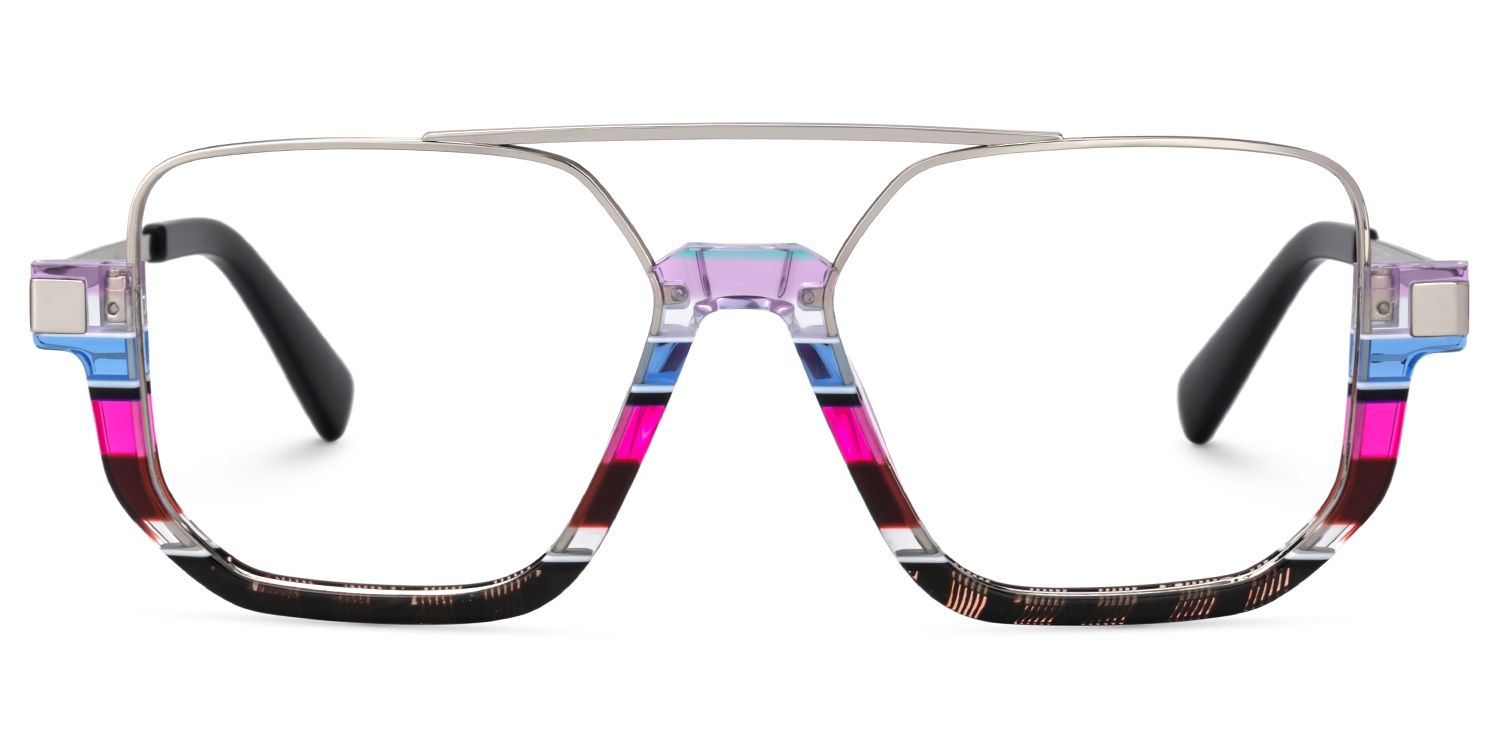 Multicolor Strip Aviator Spectacles Frames - Oromiya on Sale | ZEELOOL Canada1
