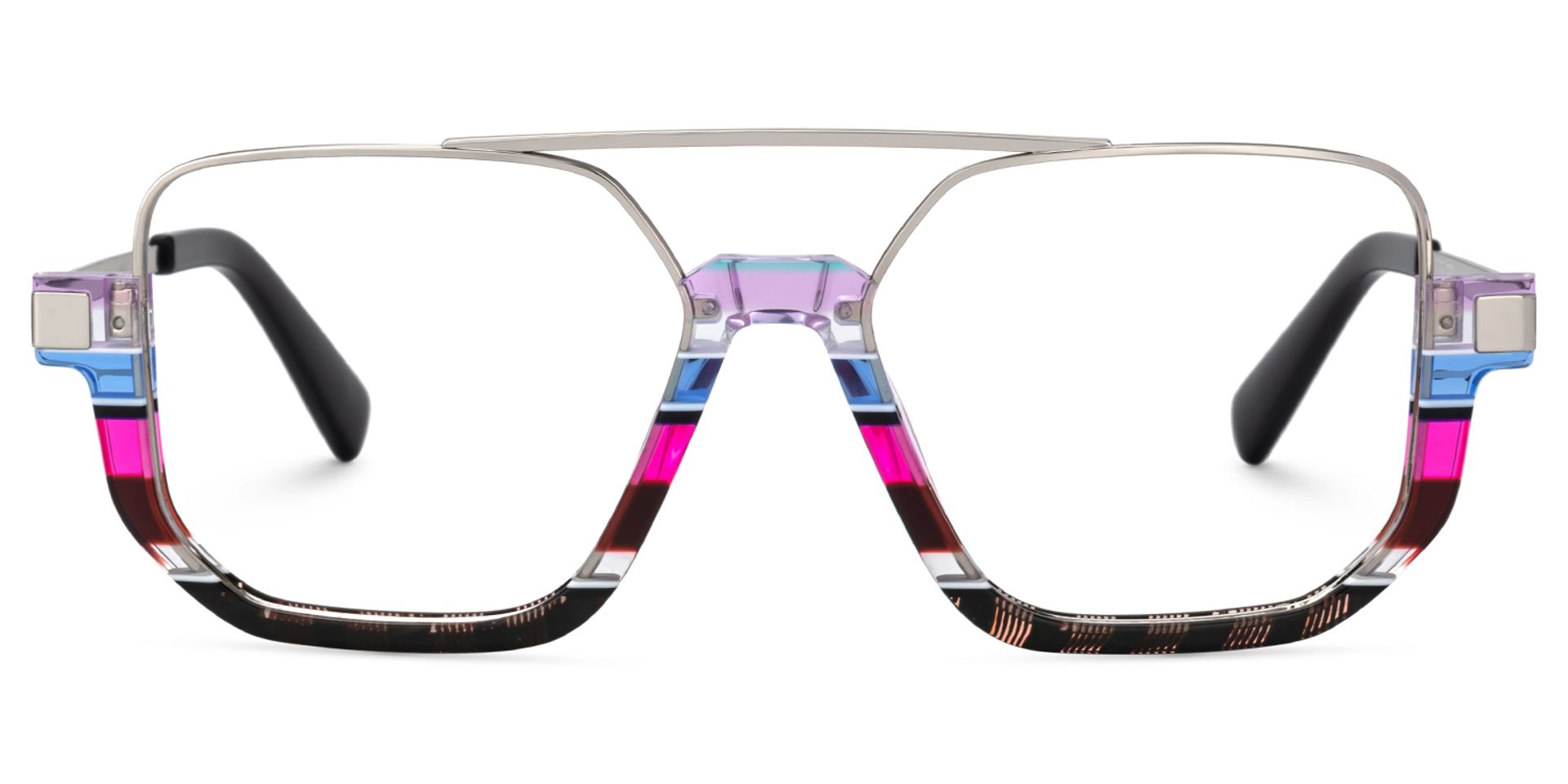 Multicolor Strip Aviator Spectacles Frames - Oromiya on Sale | ZEELOOL Canada1