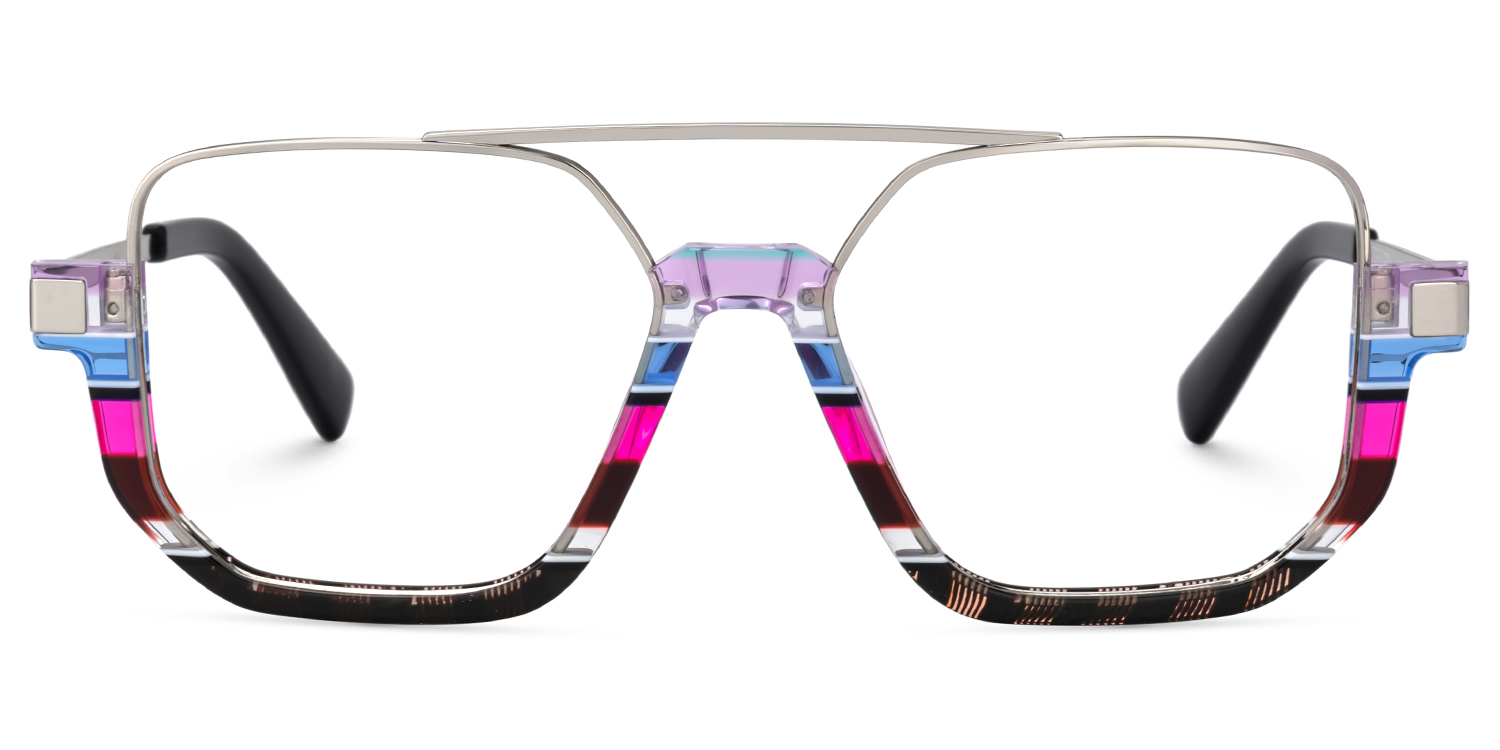 Multicolor Strip Aviator Spectacles Frames - Oromiya on Sale | ZEELOOL Canada1