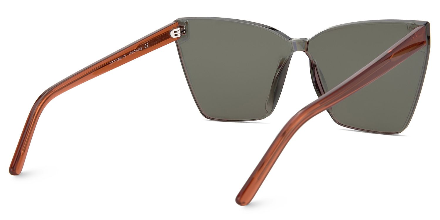 Liliane - Square Orange Frame Sunglasses3