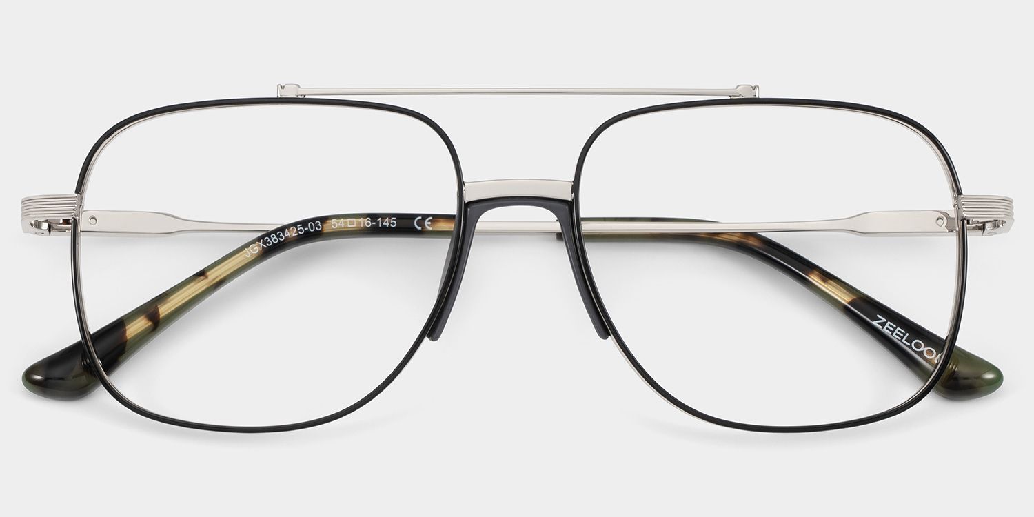 Poppy Black Aviator Eyeglasses | Simple Varsity Look1