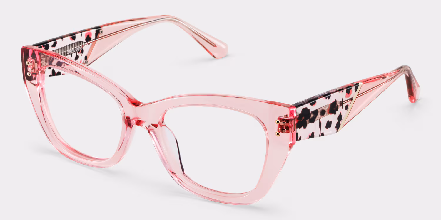 Skylar Crystal Pink Frame Glasses with Butterfly Frame Online | ZEELOOL CANADA4