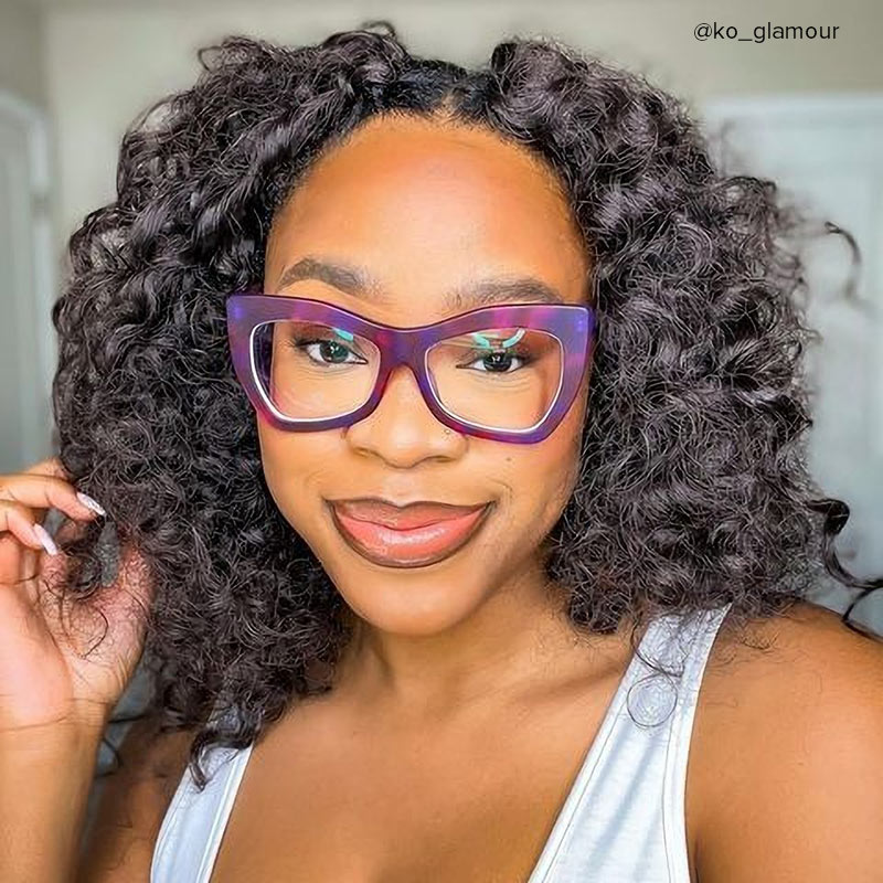 Bernita Geometric Red-Purple Glasses | ZEELOOL Canada5