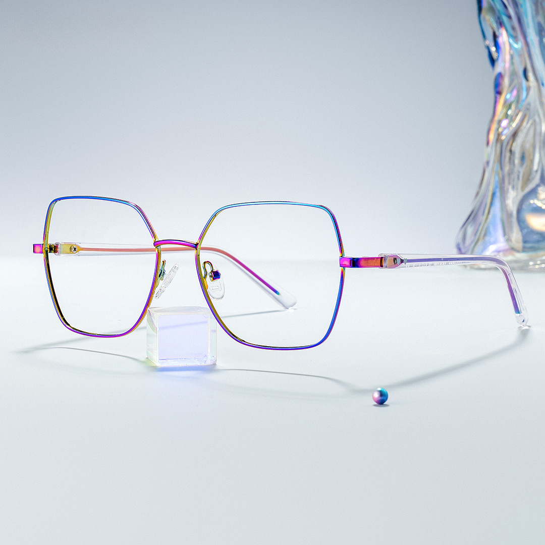 Billie Geometric Iridescent Glasses0