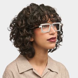 Zephyr Rectangle White Glasses1