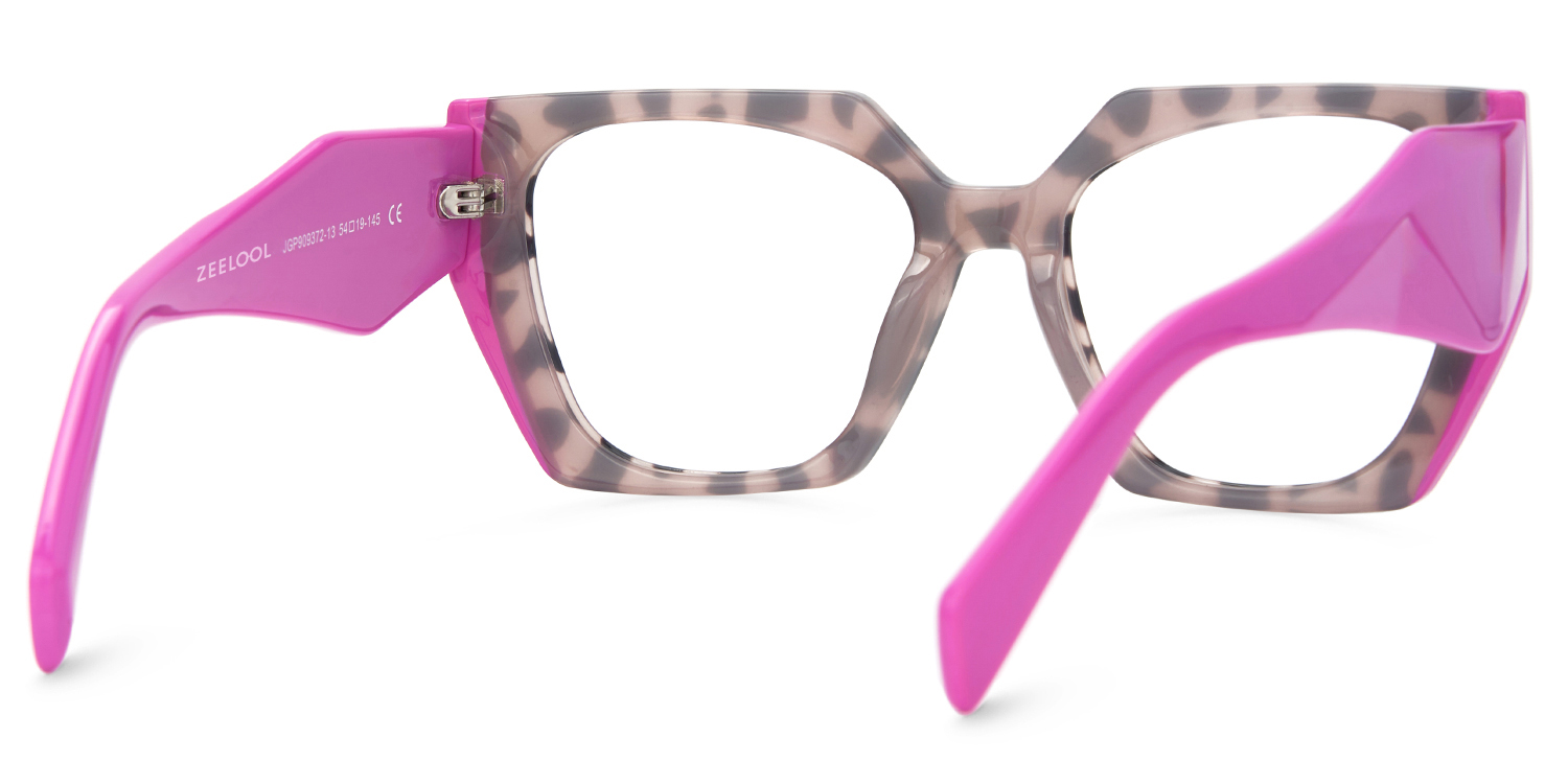 Sileidy Geometric Pink Tortoise Glasses3
