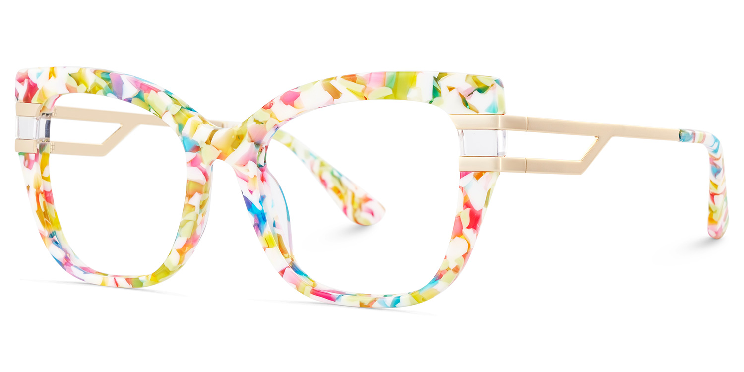 Kieran Eyeglasses in Rectangle Mottled Frame | Zeelool3