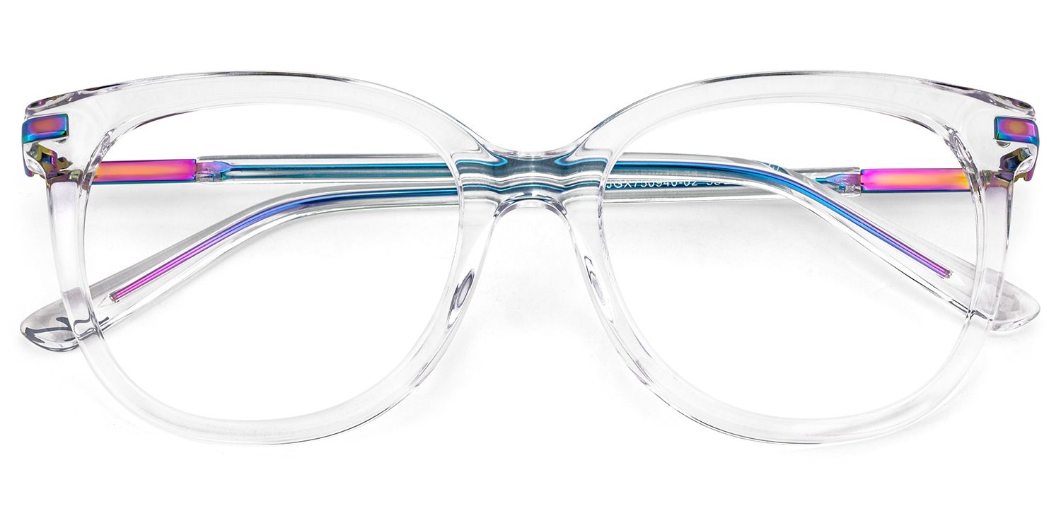 Round Grey Glasses With a Clear Color2
