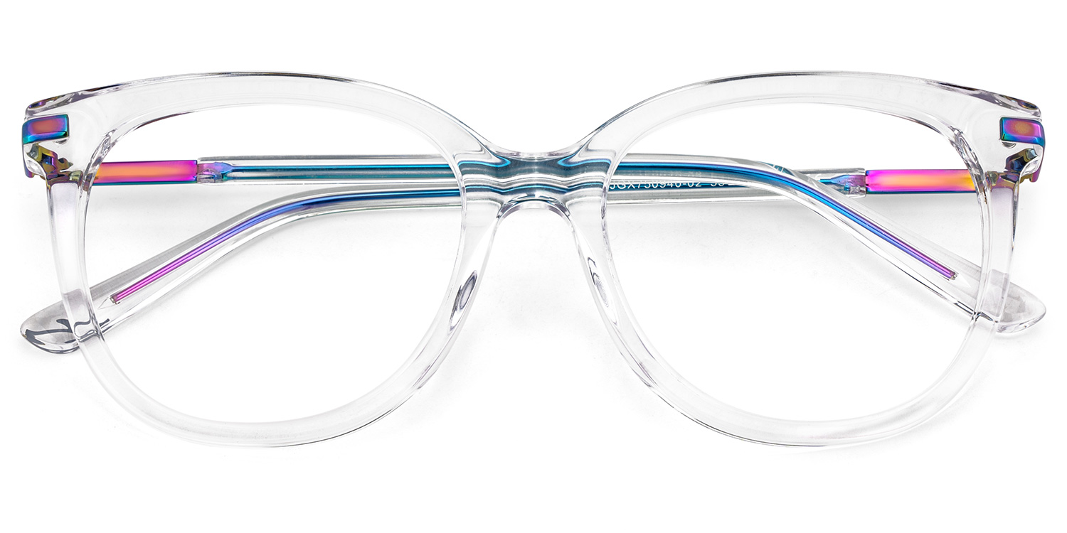 Round Grey Glasses With a Crystal Color2