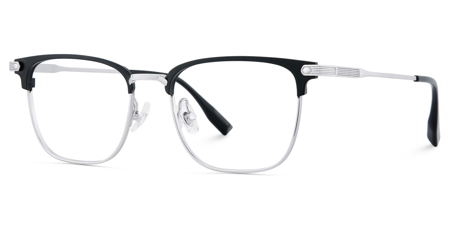 Men's Titanium Eyeglass Frames with Browline Shape3
