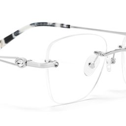 Seth Rectangle Silver Glasses5