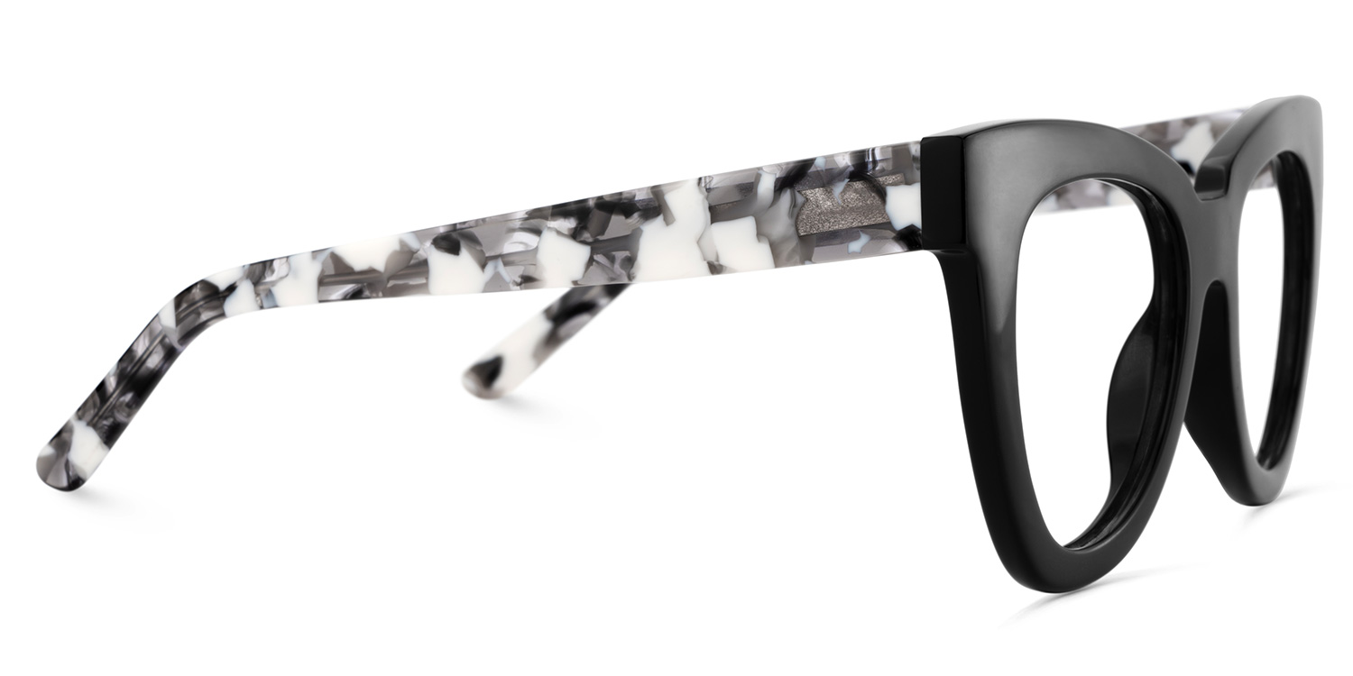 Yaser Cat-eye Black Eyeglasses and Acetate Frames4