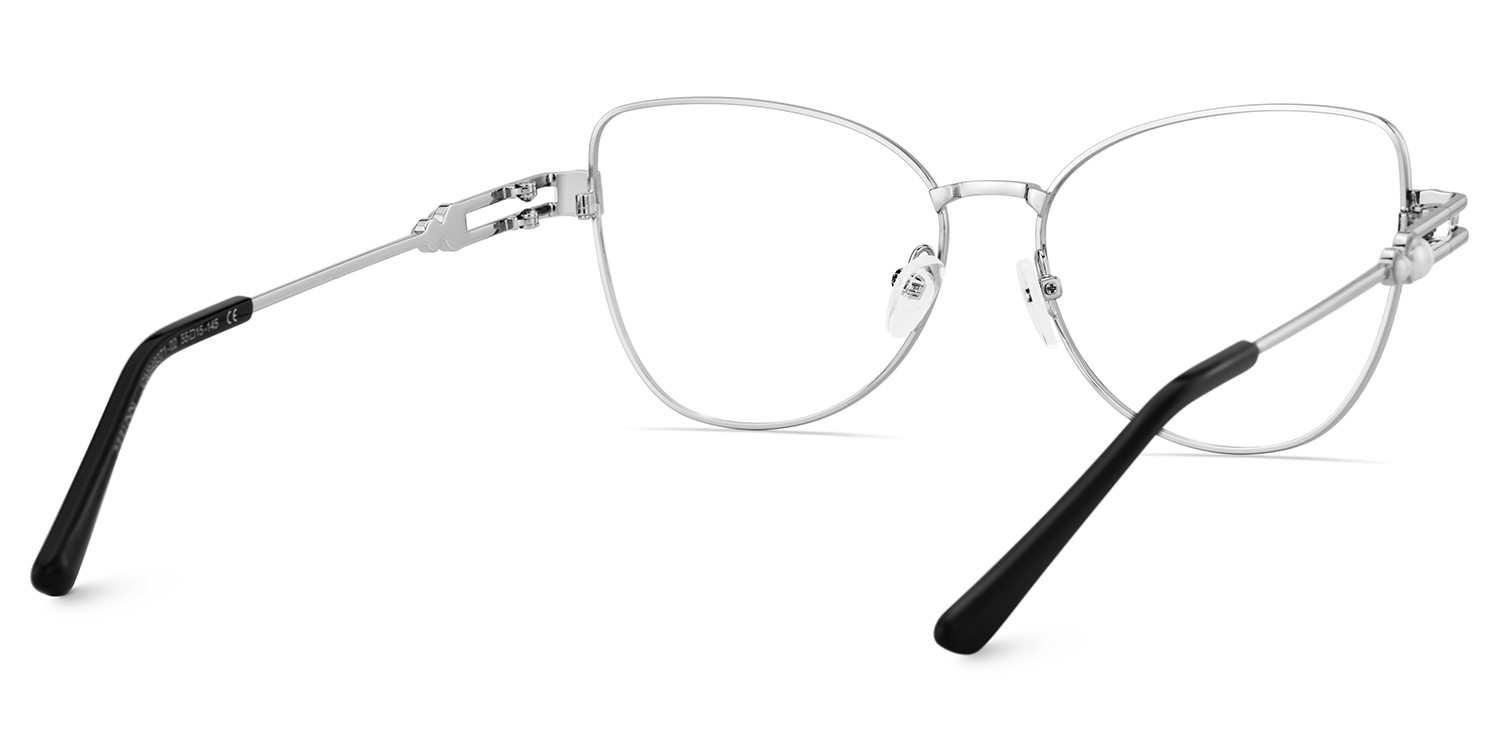 Gaga Eyeglasses in Cat Eye Sliver Frame | ZEELOOL Canada6