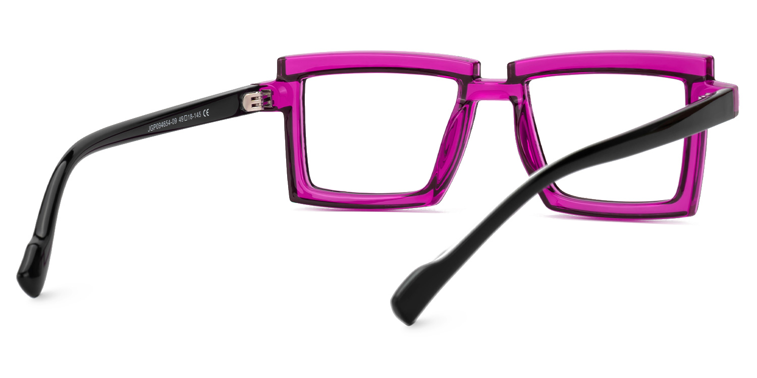 CyberPunk Zephyr Glasses in Purple Rectangle Design3