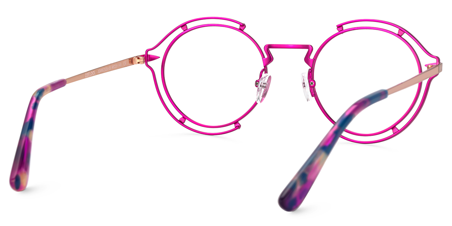 Round Purple Eyeglasses With Metal Material3