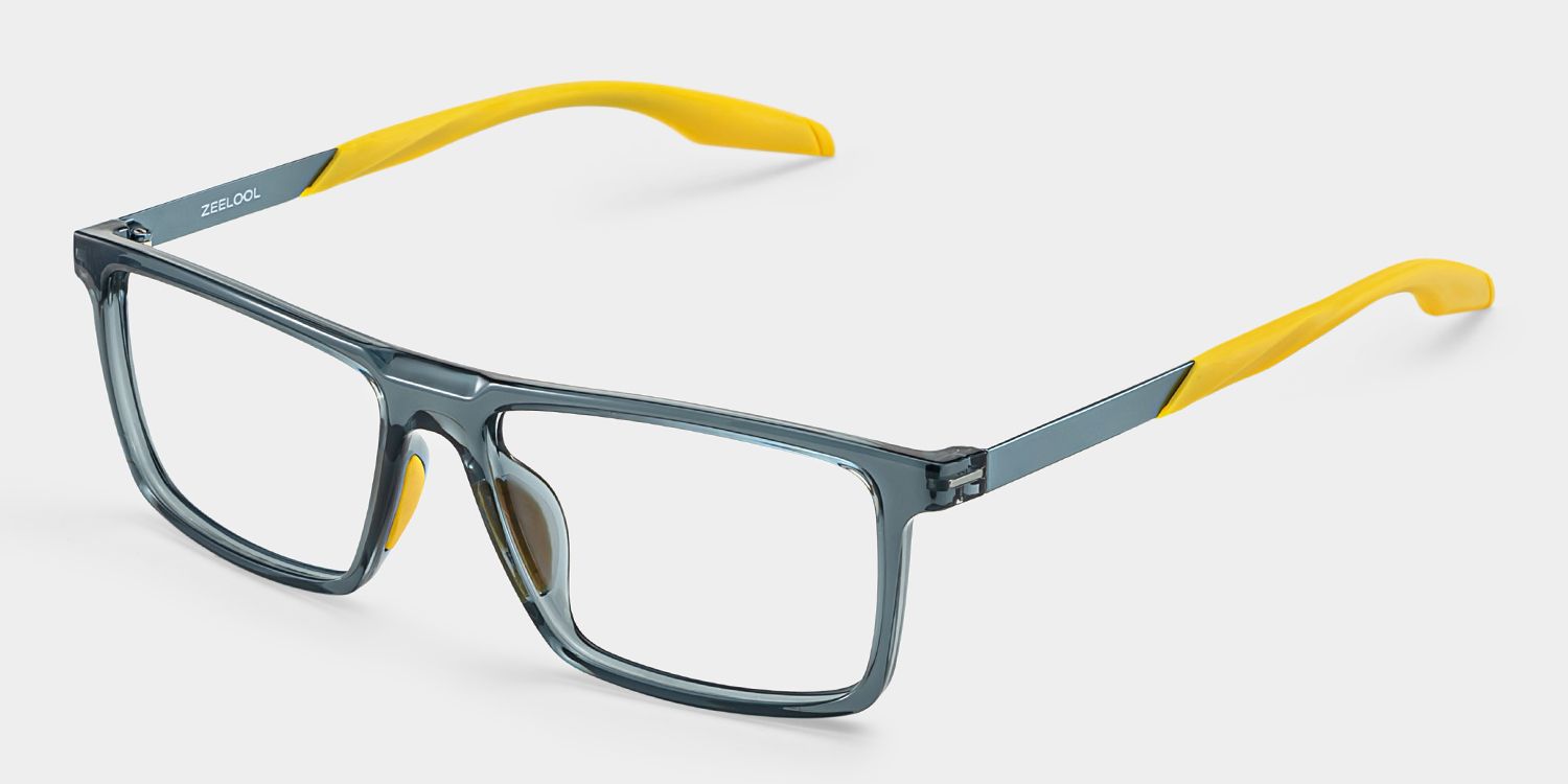 Active Blue Yellow Frame Glasses with Rectangle Frame Online| ZEELOOL Canada2