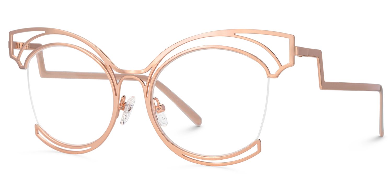 Semi-rim Murphy Glasses with Pink for women -Zeelool Glasses1