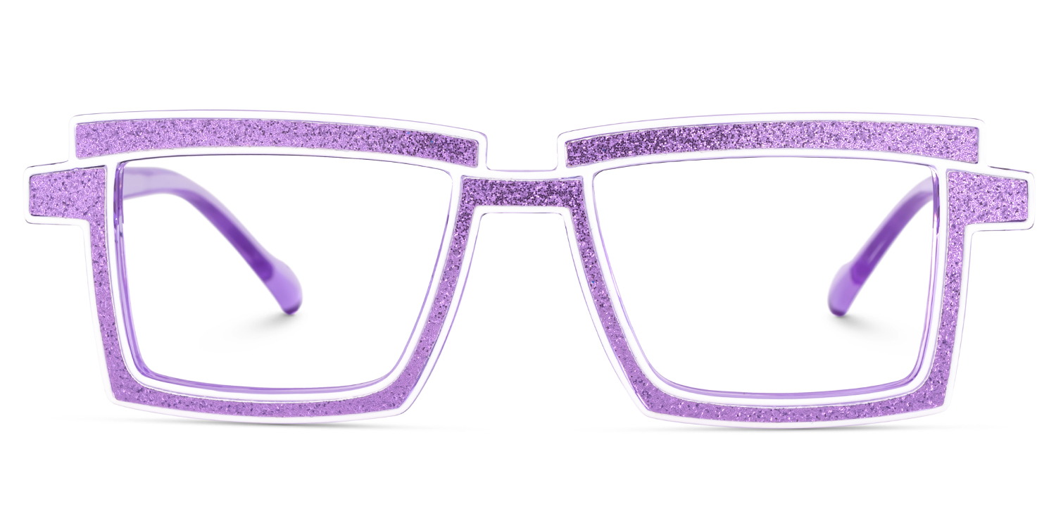 Zephyr Rectangle Lavender Glasses1