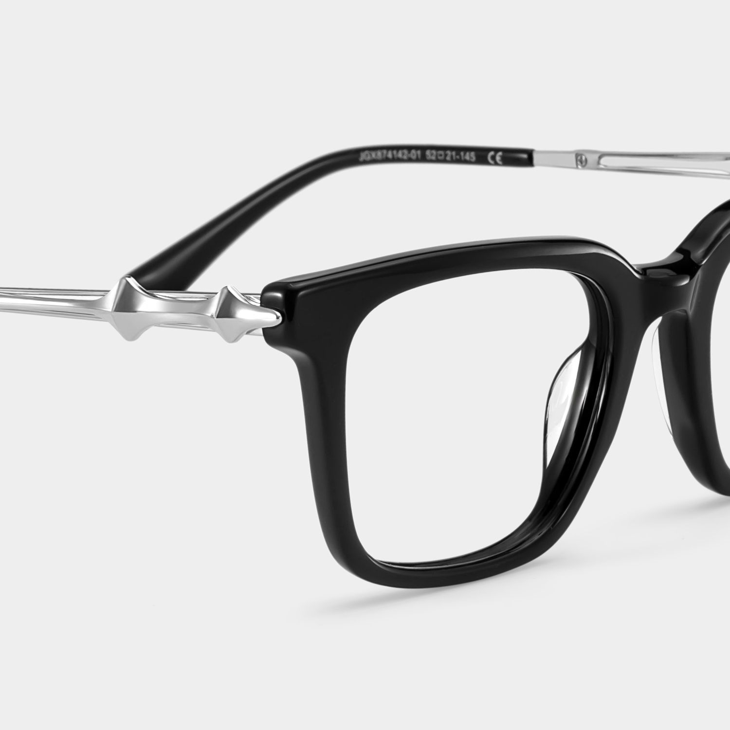 Reese black glasses with silver rims Online | ZEELOOL6