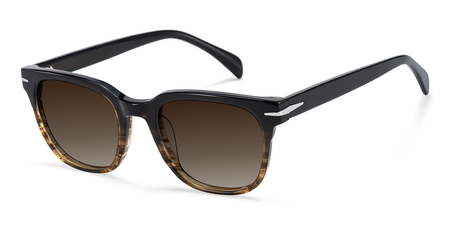 Rocco Rectangle Brown Full Rim Sunglasses | ZEELOOL CA2