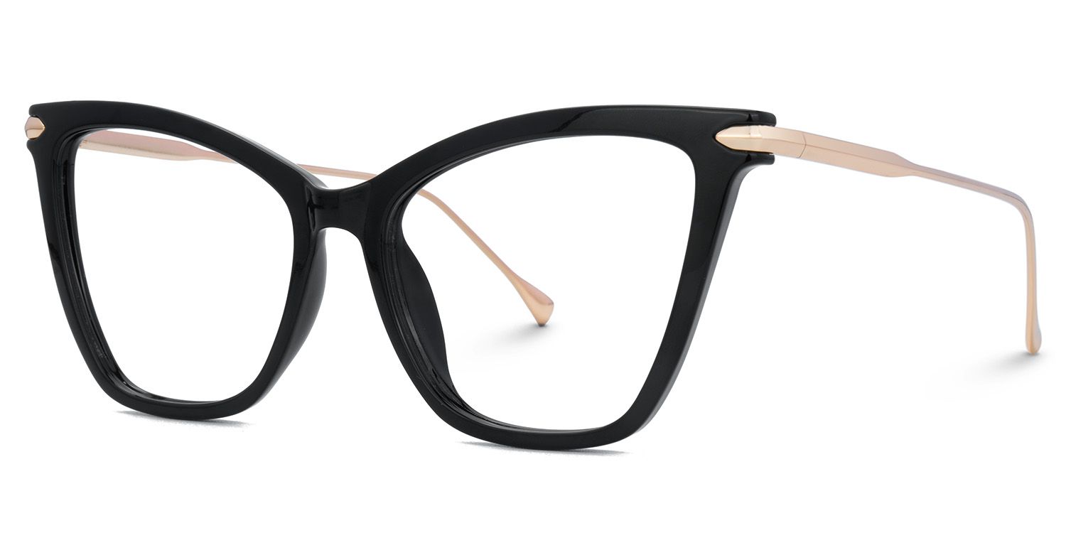 Hilary Butterfly Black Eyeglasses with Oversized Frames1