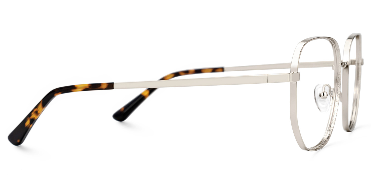 Steeve Metal Square Silver Frame Glasses | ZEELOOL Canada2