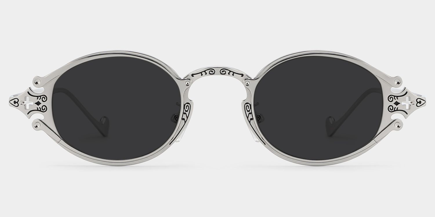 Oval Serena Silver Sunglasses Frames Deals0