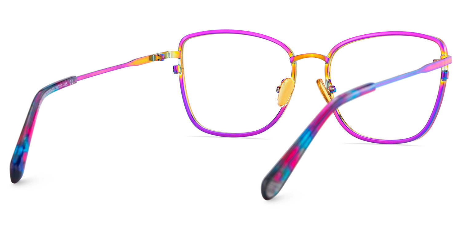 Ronan Eyeglasses in Rectangle Iridescent Frame | ZEELOOL Canada4