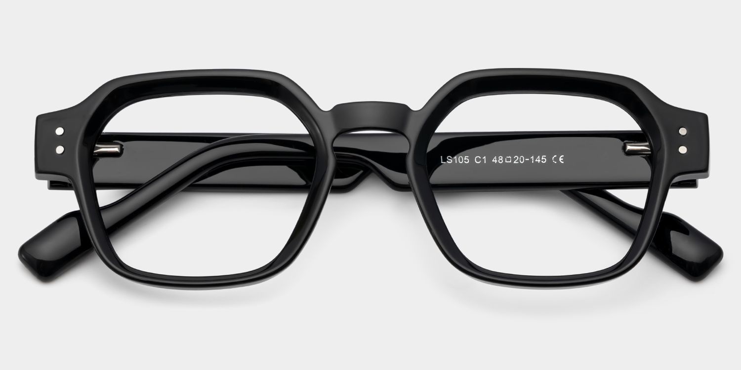 Joy Black Frame Glasses with Geometric Frame Online | ZEELOOL1