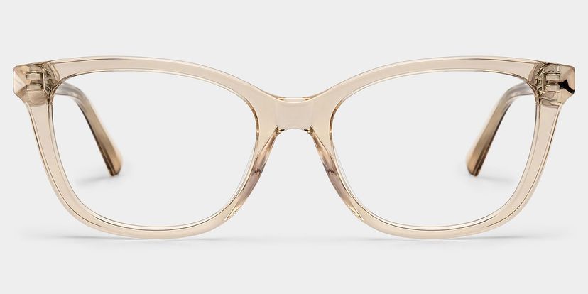 Cassia Beige Rectangle Glasses
