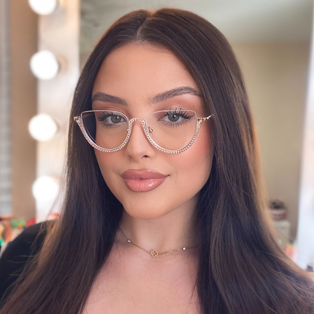 Sparkle Cateye Pink Glasses7