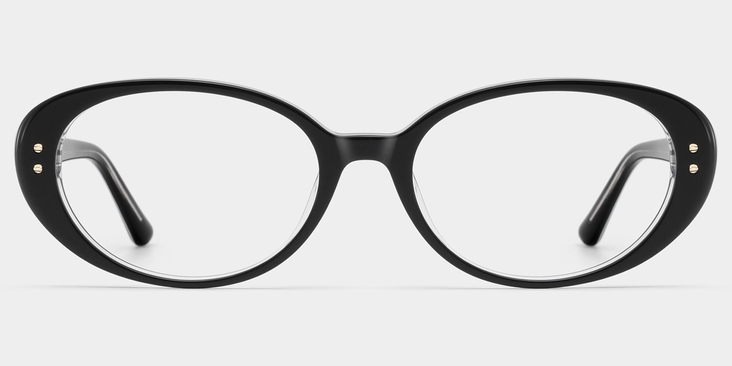 Lennon Black Oval Glasses | Retro Varsity Athleisure0
