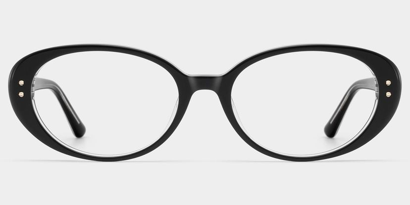 Lennon Black Oval Glasses