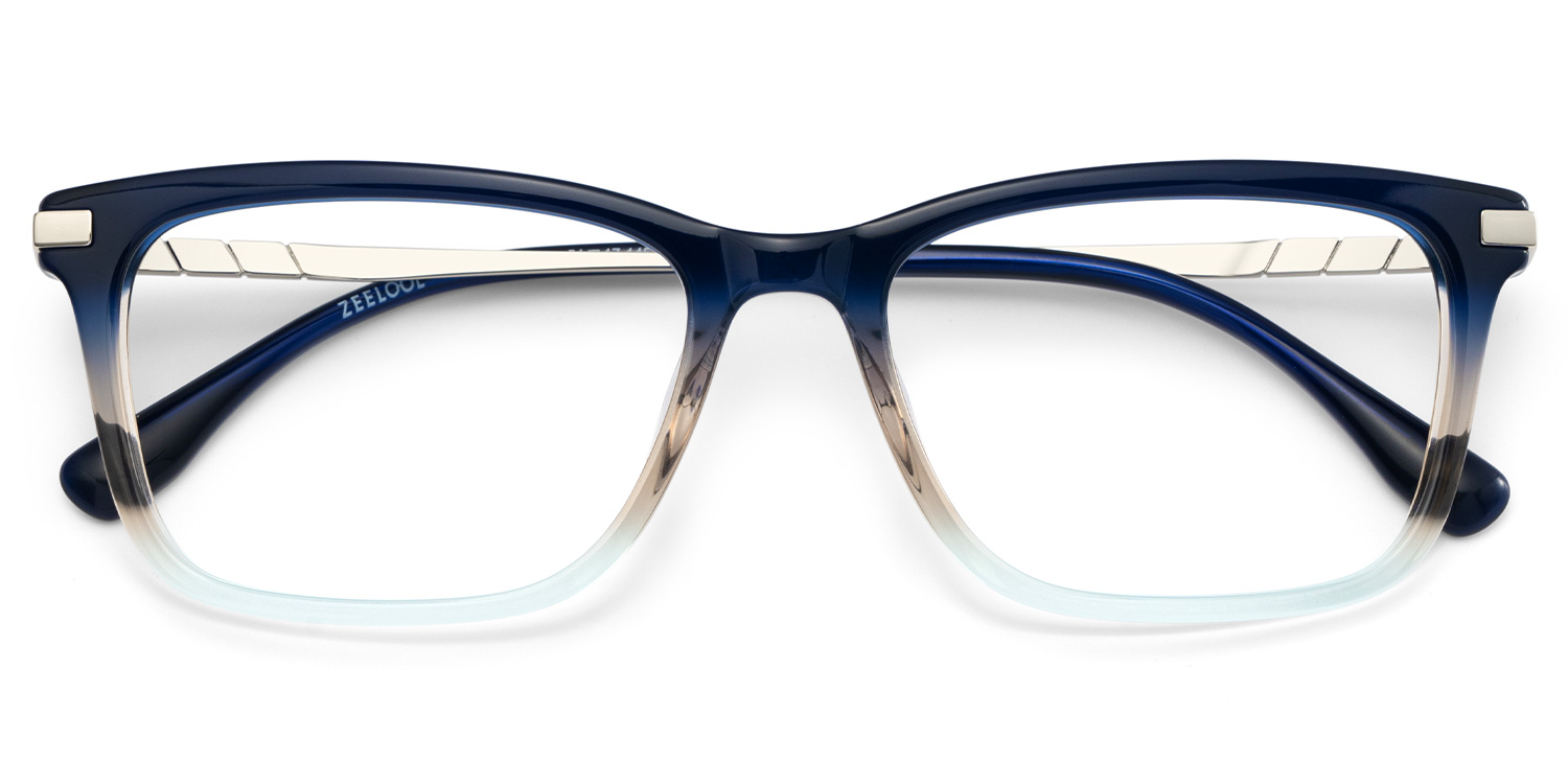 Zane Rectangle Blue Glasses1