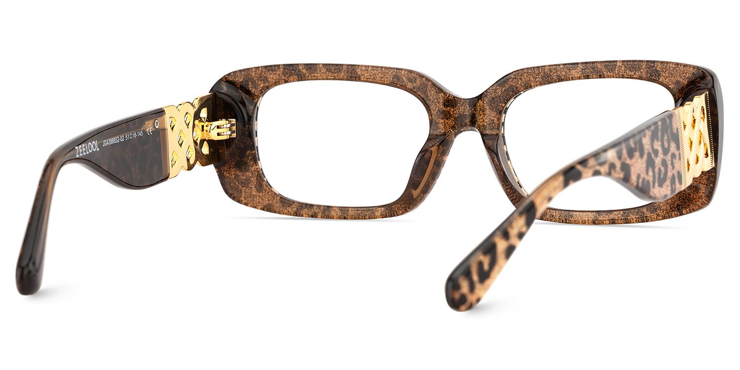 Jonas Rectangle Leopard Color Frame Glasses for Women | ZEELOOL Canada5