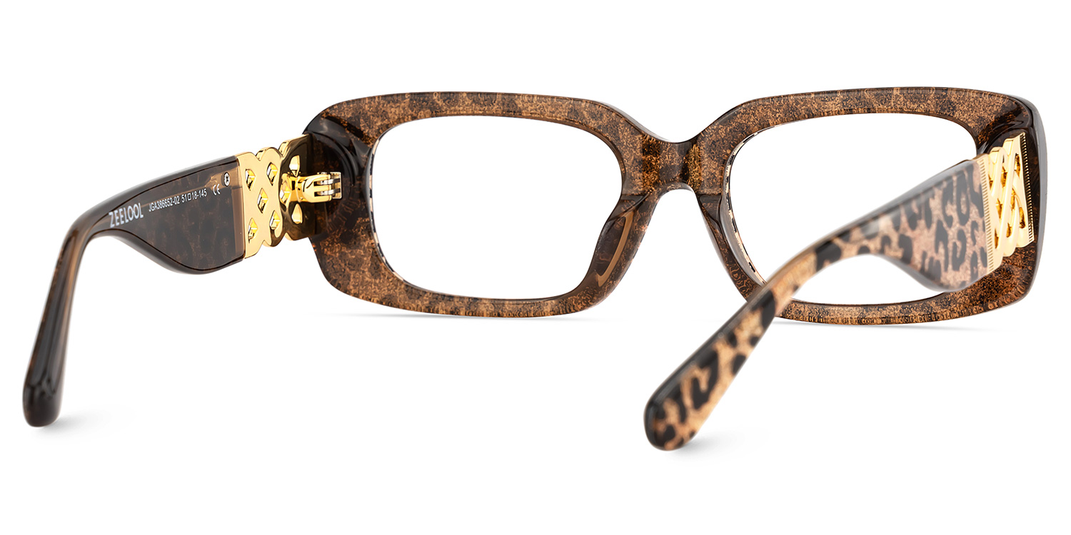 Jonas Rectangle Leopard Color Frame Glasses for Women | ZEELOOL Canada5