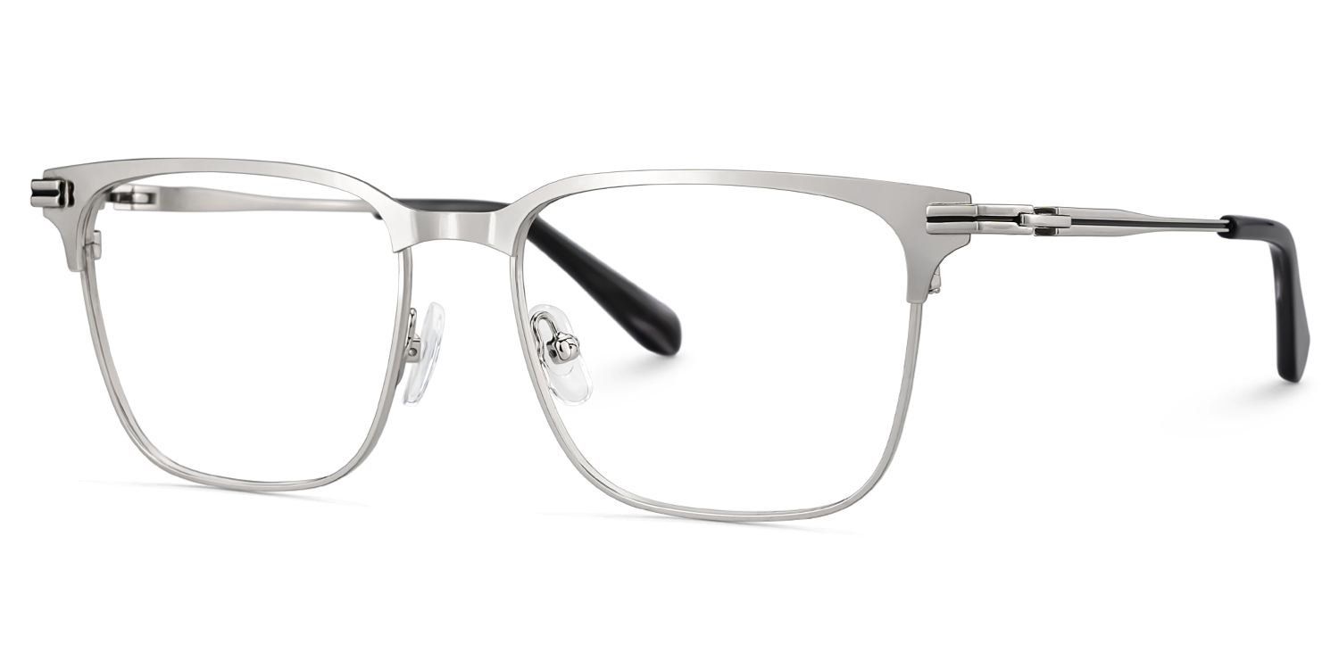 Marshall Silver Rectangle Prescription Glasses | ZEELOOL Canada3
