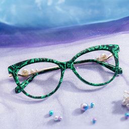 Sherrie Cateye Green Floral Glasses1