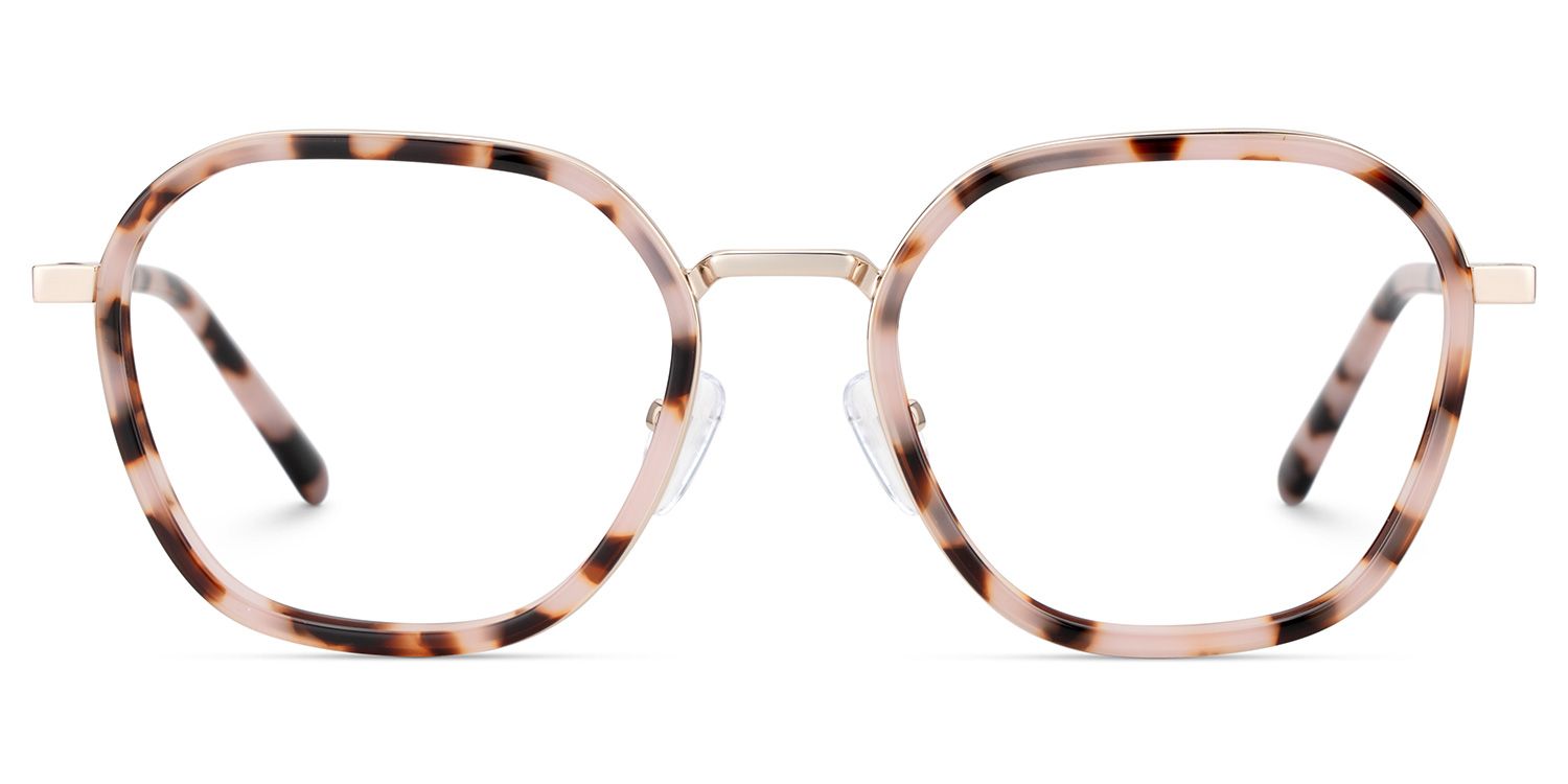 Mitchell Mixed Pink-tortoise Frame Glasses with Geometric Shape | ZEELOOL Canada1