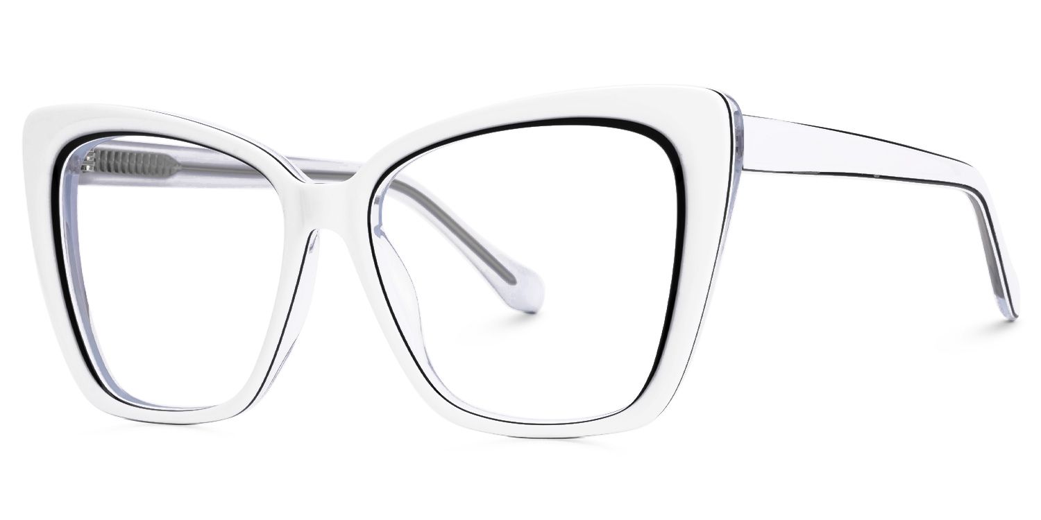 New White-Black Color for Shanell Acetate Eyeglasses  | Zeelool Optical1