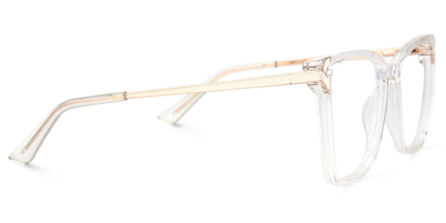 Tricee Square Clear Glasses With Gold Arms For Women | Zeelool3