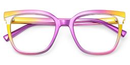 Leo Pink Purple Square Glasses2