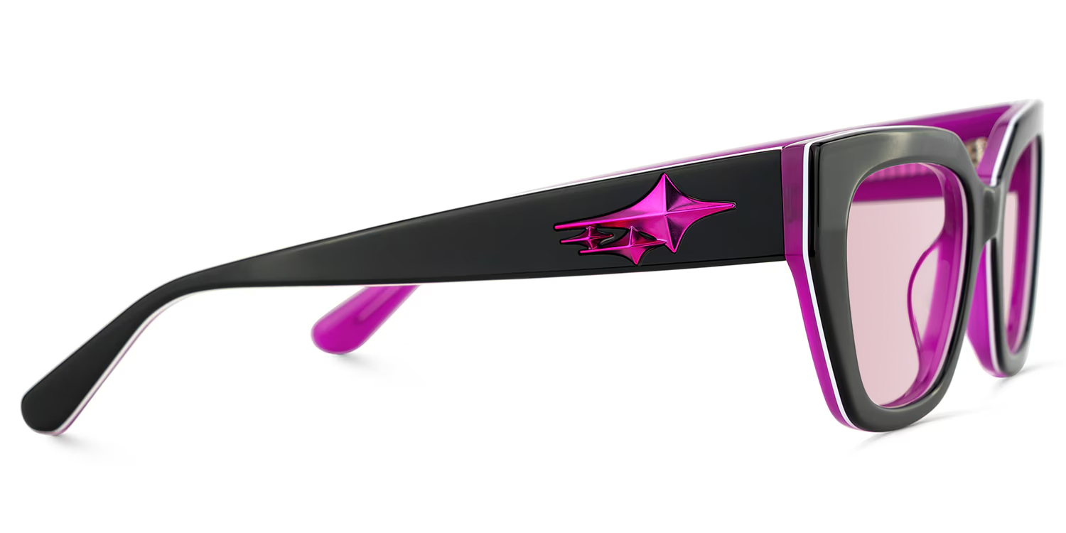 Flare Rectangle Black Sunglasses3