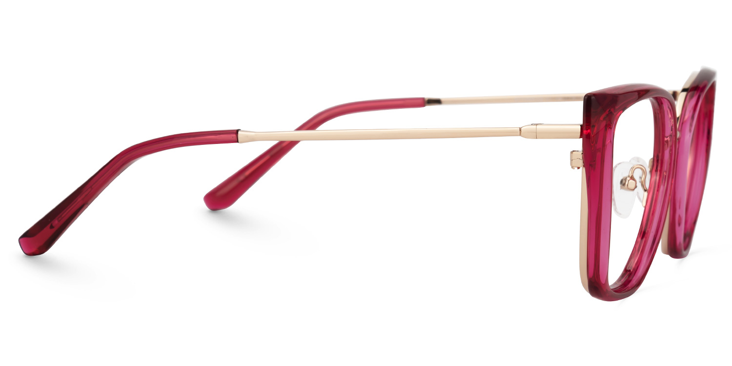 Martine Square Bright-Pink Eyeglasses and Thin Frames2