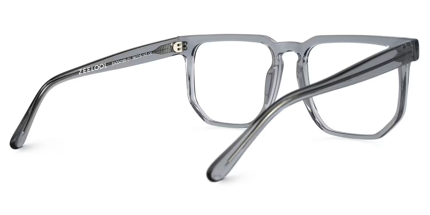 Matherne Square Clear Gray Eyeglasses | ZEELOOL Canada3