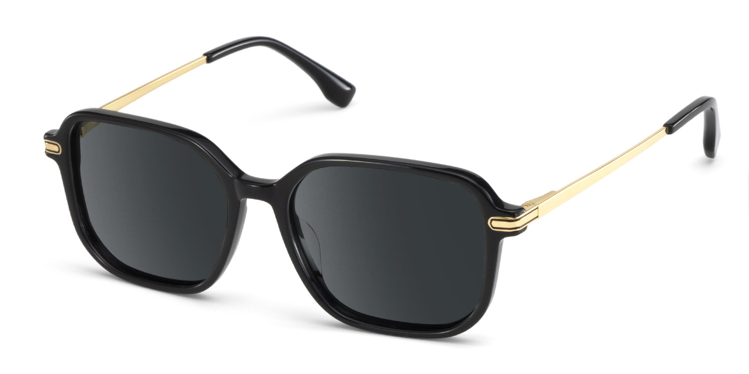 Jetson Black Rectangle Sunglasses Online | ZEELOOL Canada2