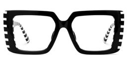 Parris Rectangle Black Glasses0